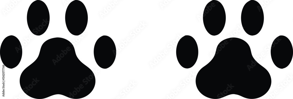 Fototapeta premium Paw print. Paw icon. Dog paw. Vector illustration.