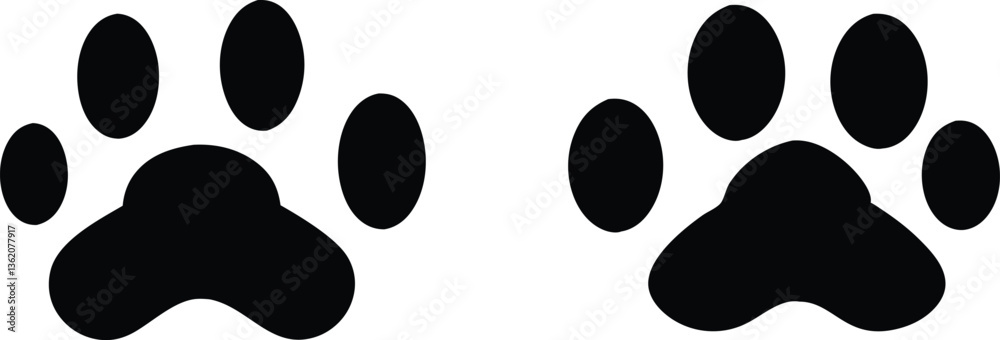 Fototapeta premium Paw print. Paw icon. Dog paw. Vector illustration.