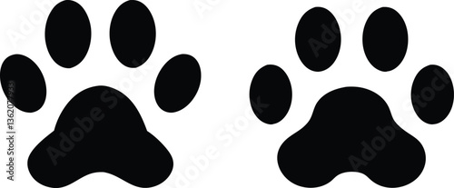 Paw print. Paw icon. Dog paw. Vector illustration.
