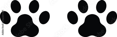 Paw print. Paw icon. Dog paw. Vector illustration.