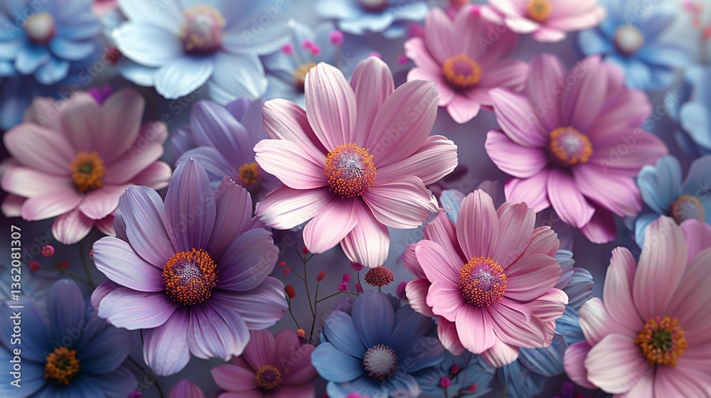 Flowers in abstract square background Flowers in abstract square background