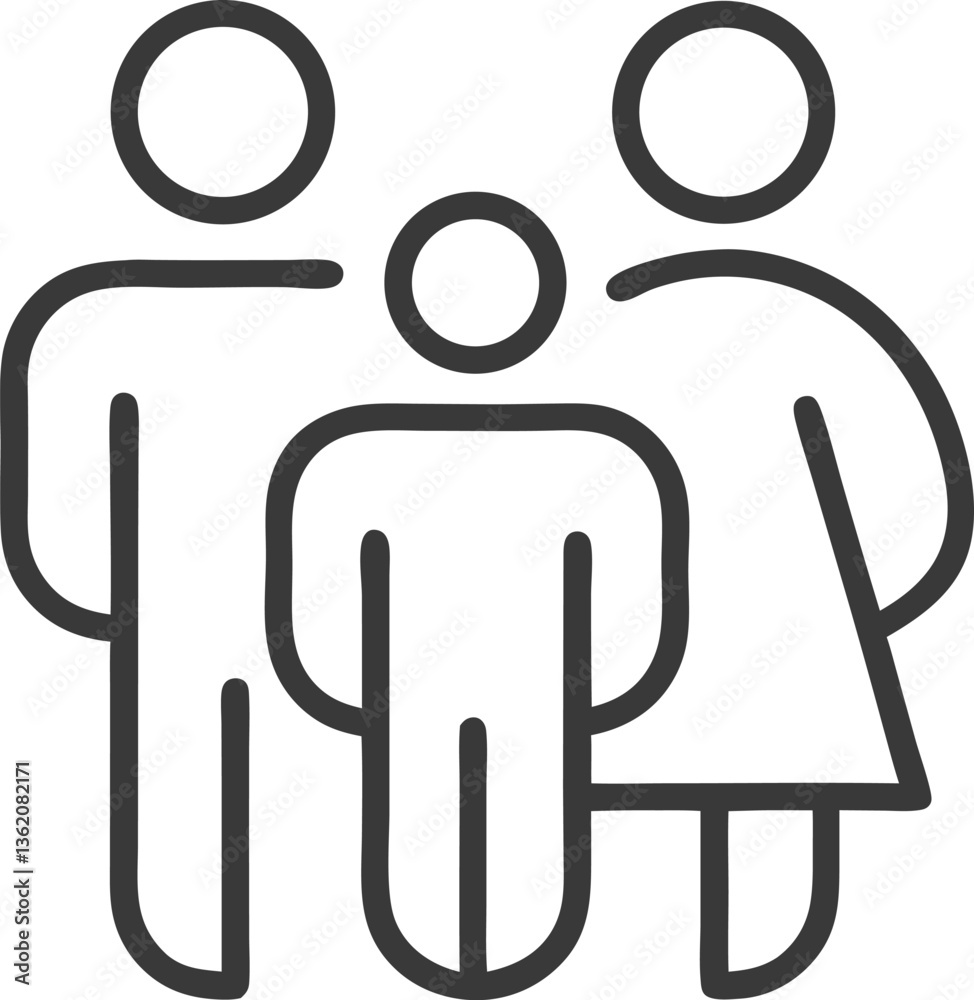 Family thin line icon. Vector illustration