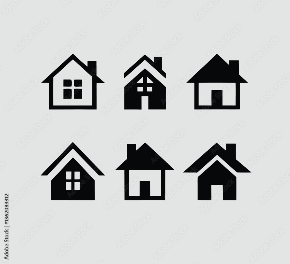 Fototapeta premium House, Home icons set. Home sign. Vector illustration