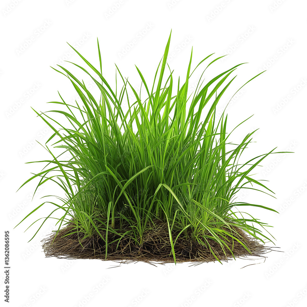 Obraz premium fresh green grass isolated on transparent white background, clipping path