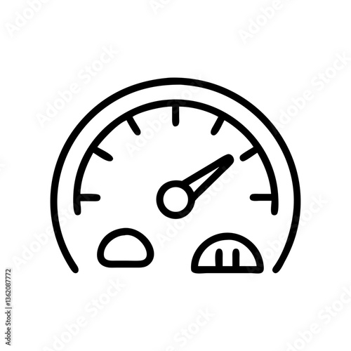 Car speedometer icon on a transparent background for design and web projects