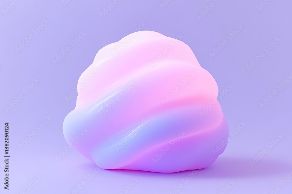 Abstract, soft, pastel-colored, 3D-rendered, smooth, swirling, organic form. A decorative, sculptural, modern object with a gradient of pink and blue hues Abstract, soft, pastel-colored, 3D-rendered, smooth, swirling, organic form. A decorative, sculptural, modern object with a gradient of pink and blue hues