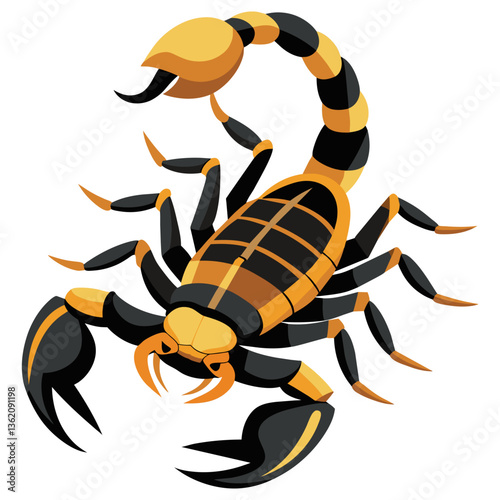scorpion vector illustration, realistic arachnid artwork, desert wildlife animal design