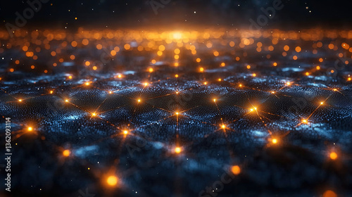 Sparkling lights create a mesmerizing cosmic landscape at night
