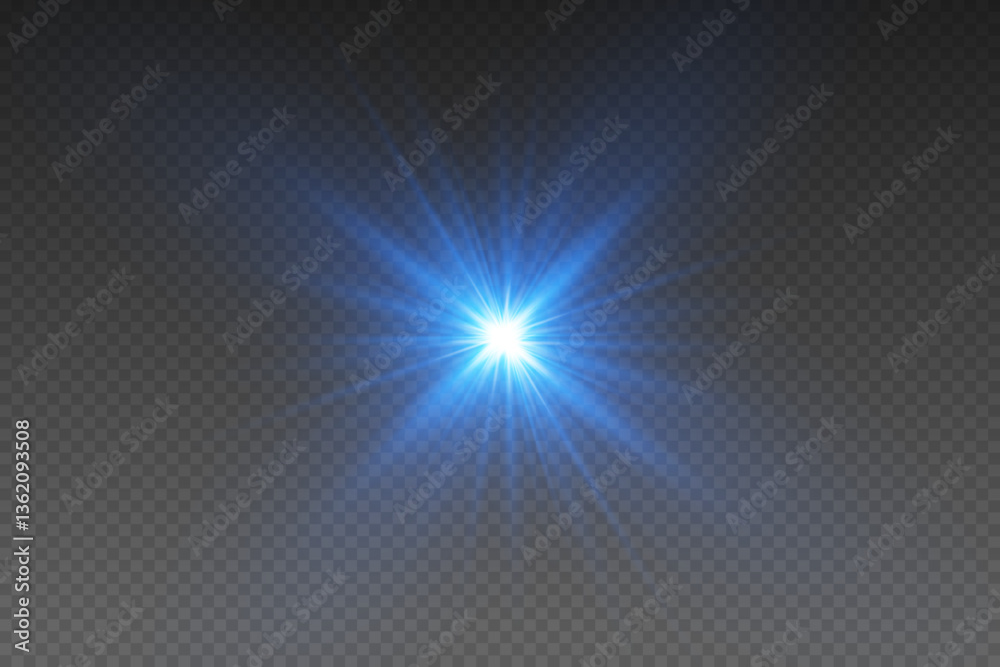 Obraz premium Magic sparkling star and light effect. Vector EPS10