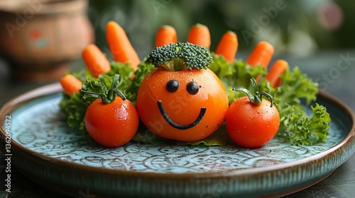 Healthy food concept. Smiling face made of fresh
