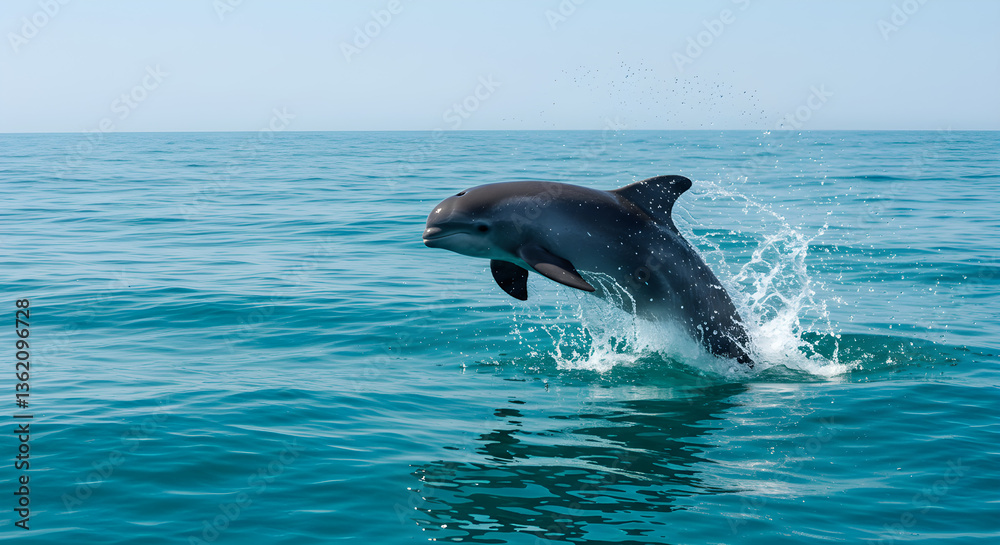 Fototapeta premium Dolphin Leap in the Ocean