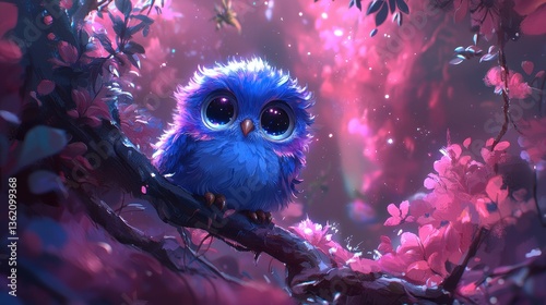 A cosmic owl, perched atop a swirling nebula, its eyes glowing with the wisdom of the universe, a perfect blend of fantasy and science fiction. 