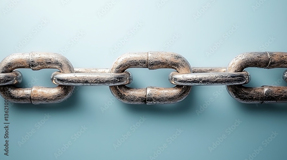 Fototapeta premium Steel chain on light background