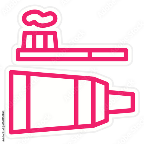 Tooth Paste on Brush Icon Style