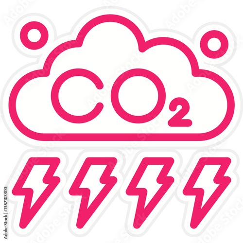 CO2 Pollution Icon Style