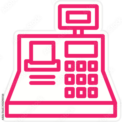 Cashier Machine Icon Style