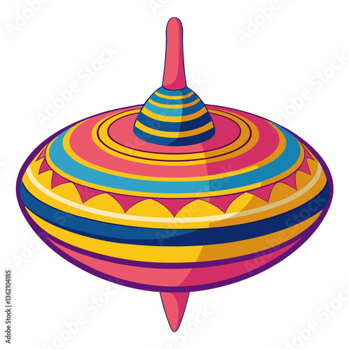 classic spinning top with vibrant patterns