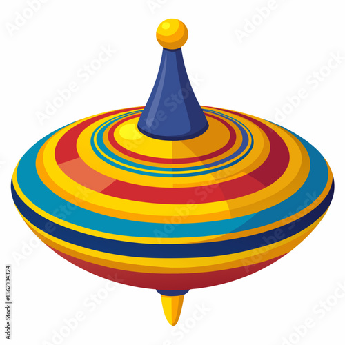 classic spinning top with vibrant patterns
