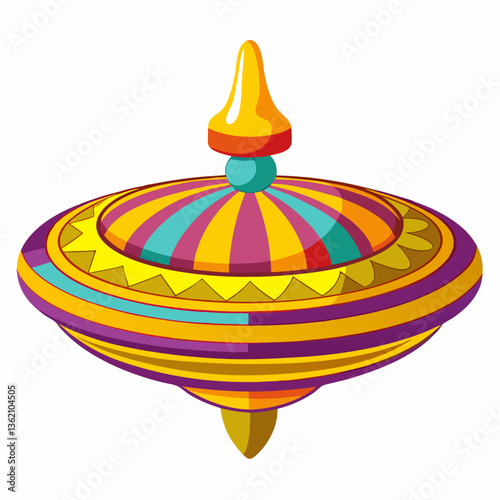 classic spinning top with vibrant patterns