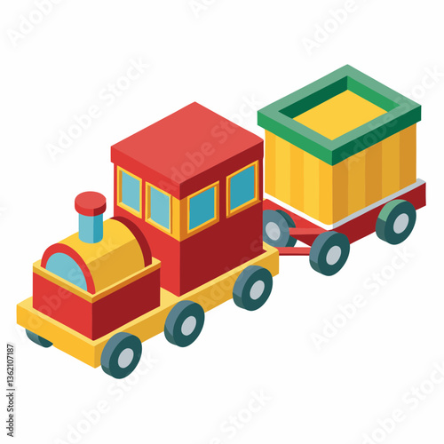 miniature toy train with attached carriages