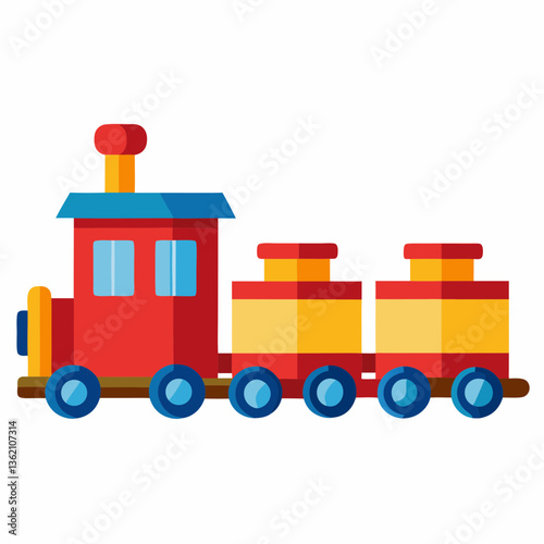 miniature toy train with attached carriages