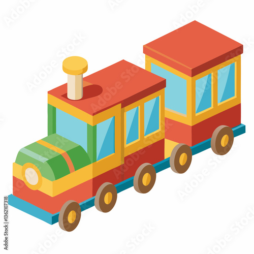 miniature toy train with attached carriages