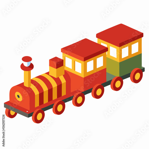 miniature toy train with attached carriages