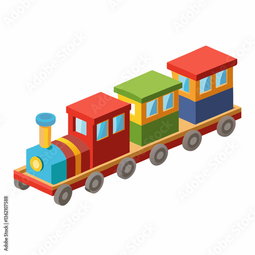 miniature toy train with attached carriages