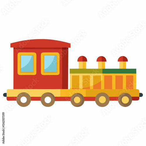 miniature toy train with attached carriages
