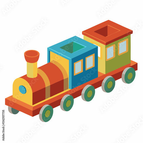 miniature toy train with attached carriages