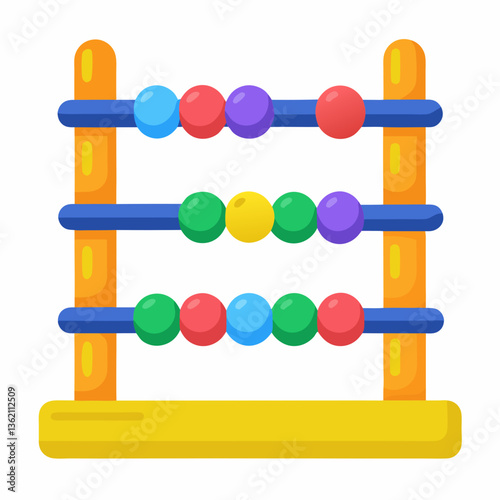 colorful abacus with sliding wooden beads
