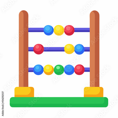 colorful abacus with sliding wooden beads