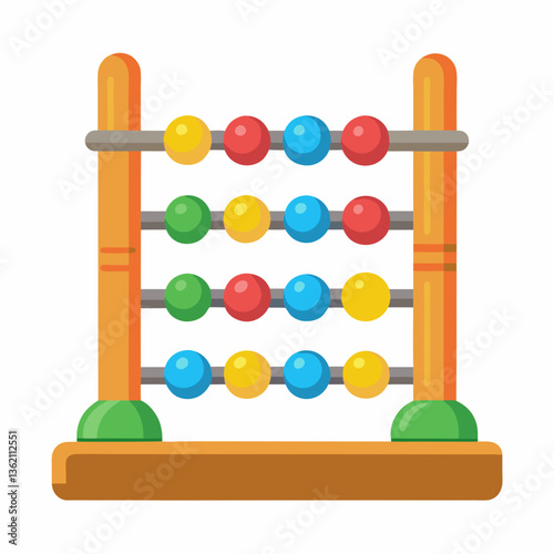colorful abacus with sliding wooden beads
