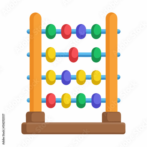 colorful abacus with sliding wooden beads
