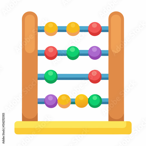 colorful abacus with sliding wooden beads