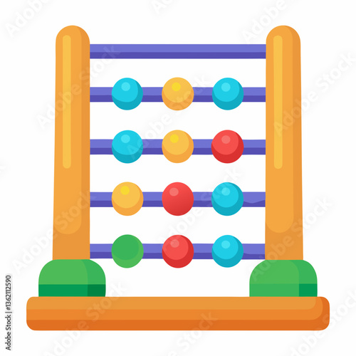 colorful abacus with sliding wooden beads