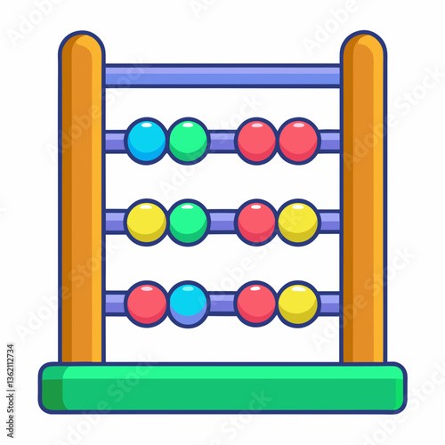 colorful abacus with sliding wooden beads