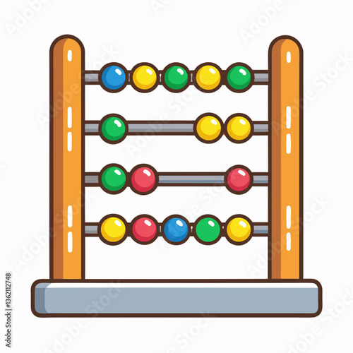 colorful abacus with sliding wooden beads