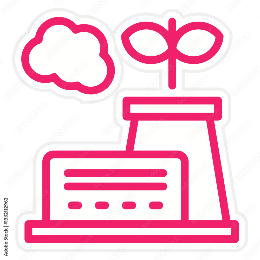 Fototapeta premium Green Factory Icon Style