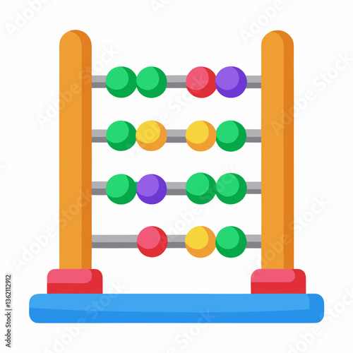 colorful abacus with sliding wooden beads