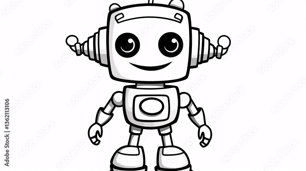 Robot kids coloring page in black and white with minimalist drawing, perfect for fun and learning.
Robot kids coloring page in black and white with minimalist drawing, perfect for fun and learning.