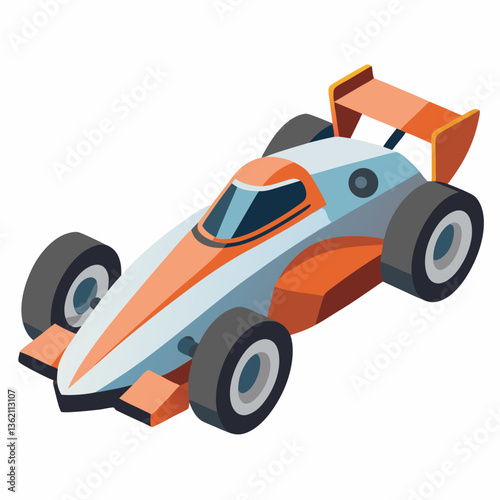 cartoon illustration of a racing car