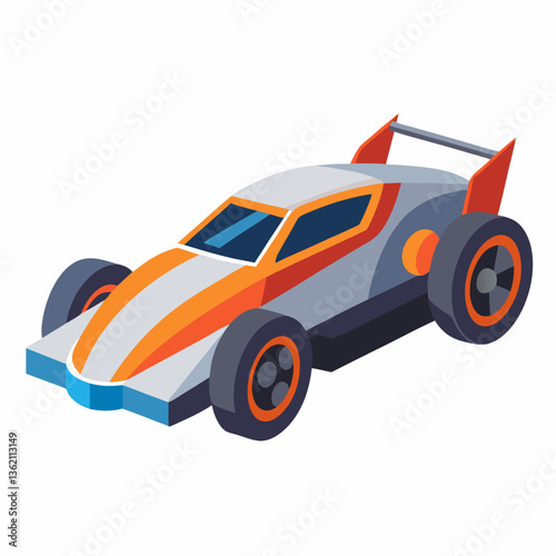cartoon illustration of a racing car