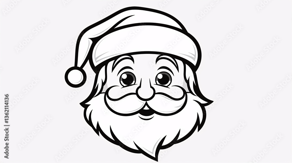 Santa Claus kids coloring page in black and white with minimalist design, perfect for holiday fun.
Santa Claus kids coloring page in black and white with minimalist design, perfect for holiday fun.