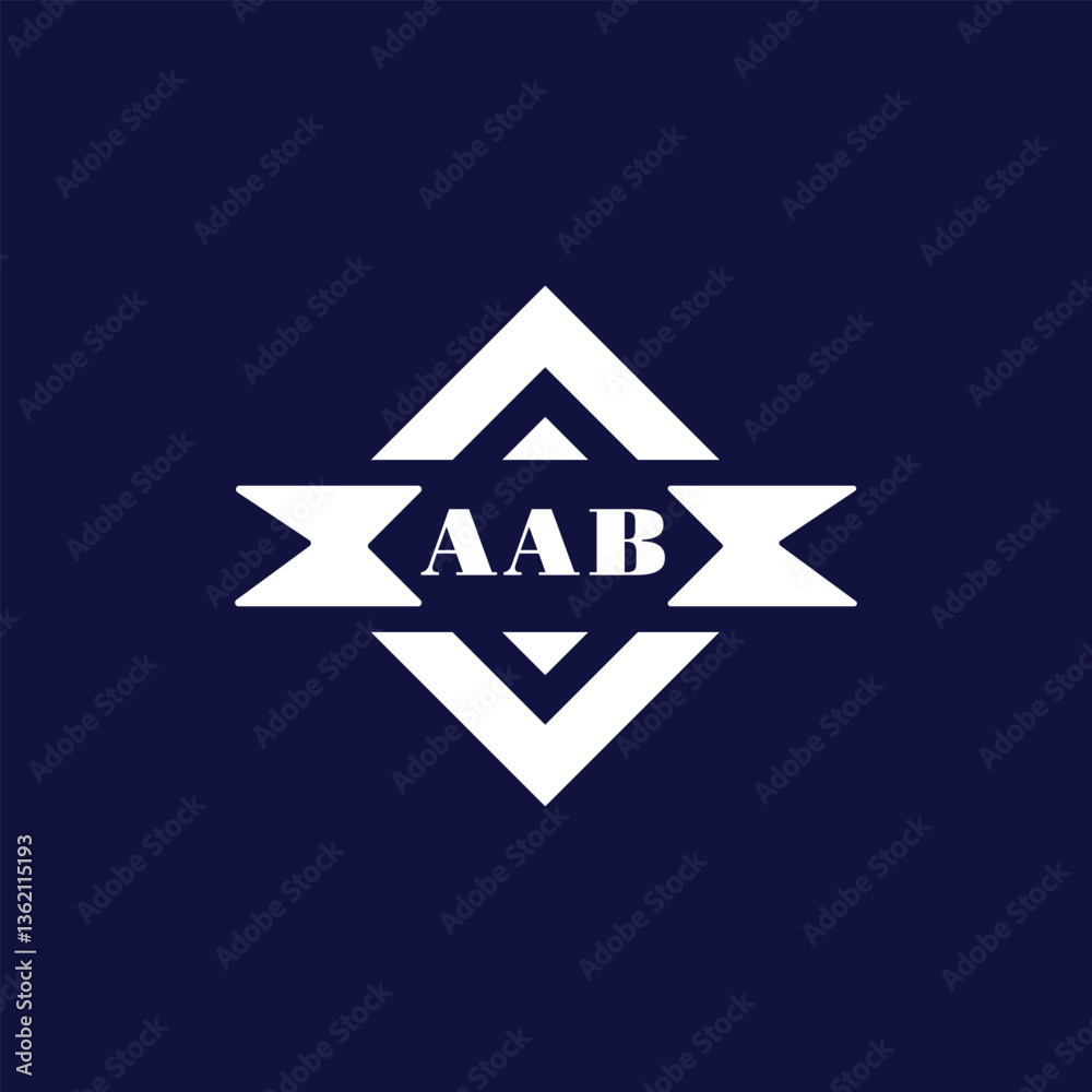 Fototapeta premium Abstract AAB Monogram Logo Design on Blue Background