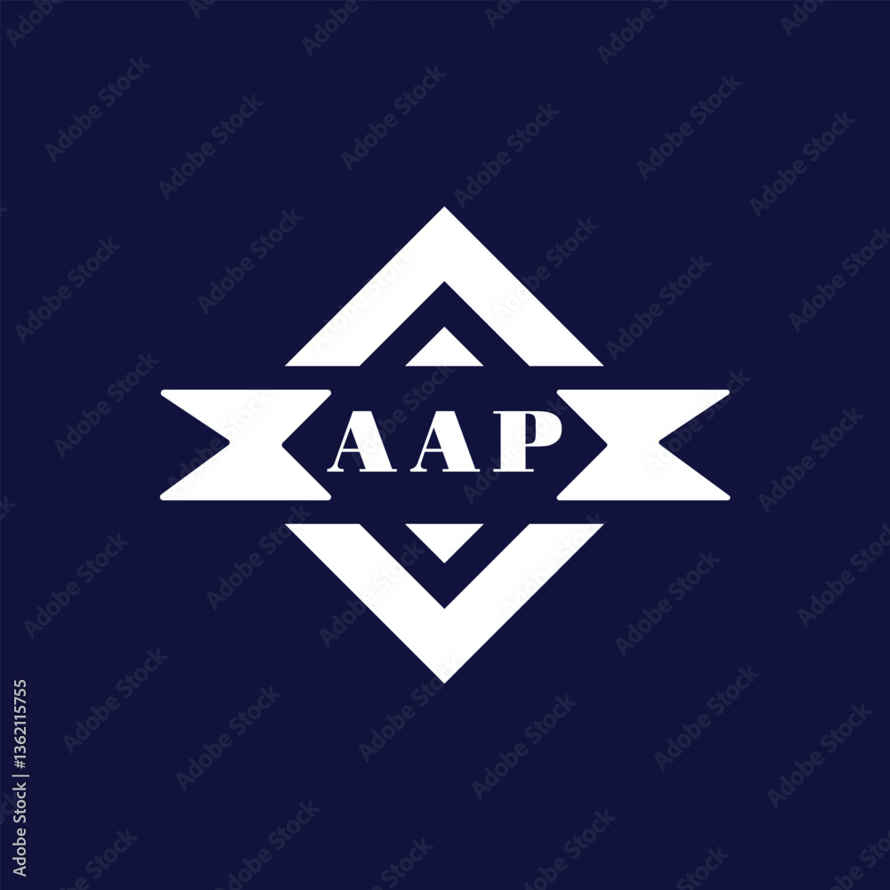 Fototapeta premium Abstract AAP Monogram Logo Design on Blue Background