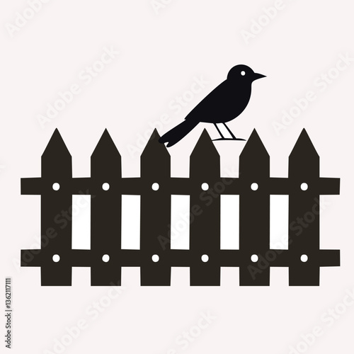 vector illustration of a white fence