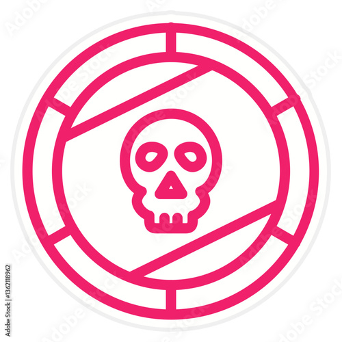 Pirate Coin Icon Style