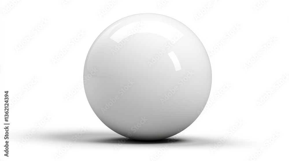 Closeup of single white snooker ball on pristine white background single Closeup of single white snooker ball on pristine white background single