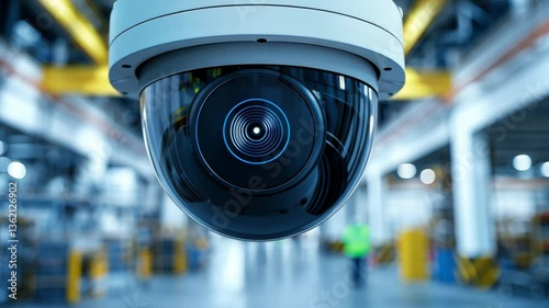 Surveillance camera in a modern industrial environment